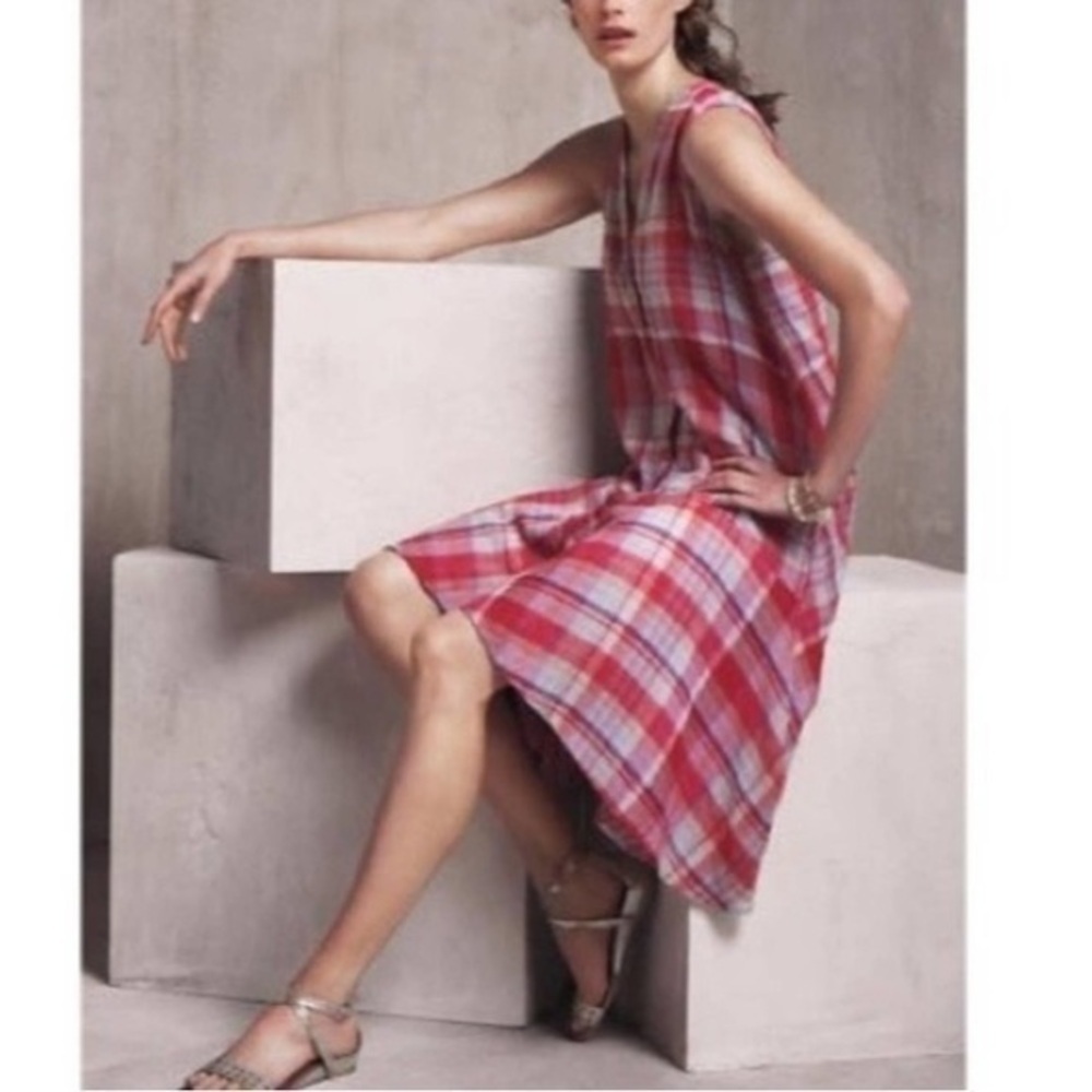 Anthropologie Maeve plaid cotton dress, size M, EUC